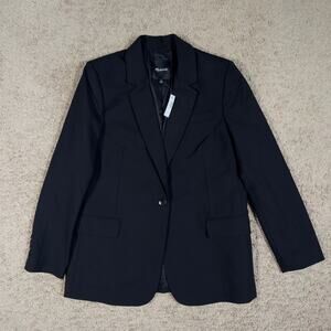 NWT Madewell The Kline Blazer Black Size 12